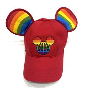 Disney Parks WDW Mickey Mouse Ears Rainbow Pride Baseball Hat Cap LGBTQ+
